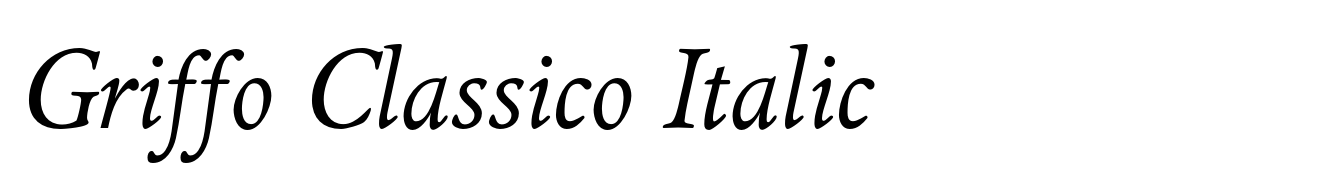 Griffo Classico Italic